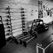Free weight training old school gym
